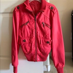 Red leather jacket